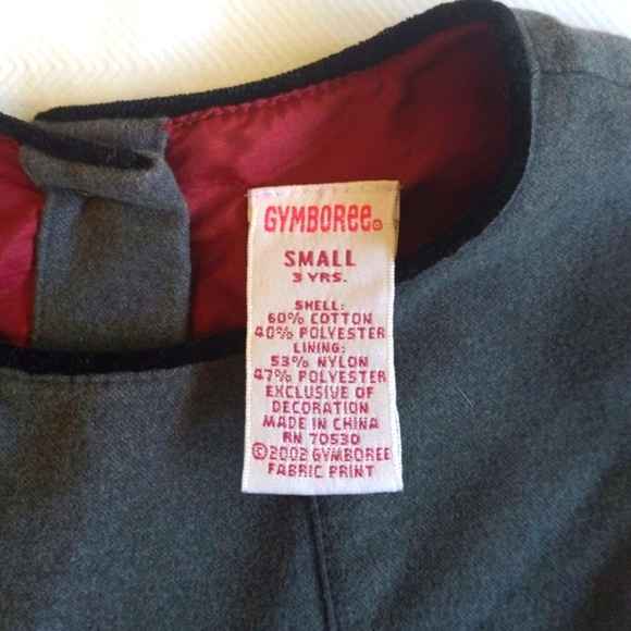 vintage gymboree fancy winter dress with velvet floral details 3T toddler girls - Picture 6 of 9